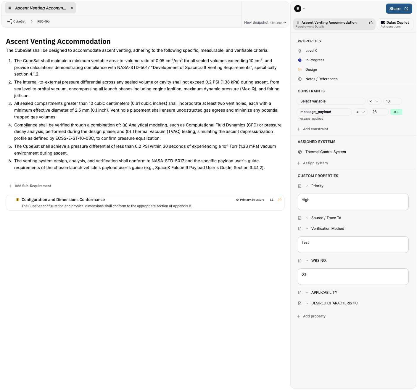 Image: requirement tab main editor with document content